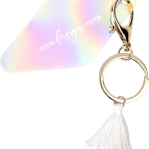 FREE SHIP - Blank Iridescent Acrylic Retro Motel Keychains - Set of 36 - Picture 2 of 9